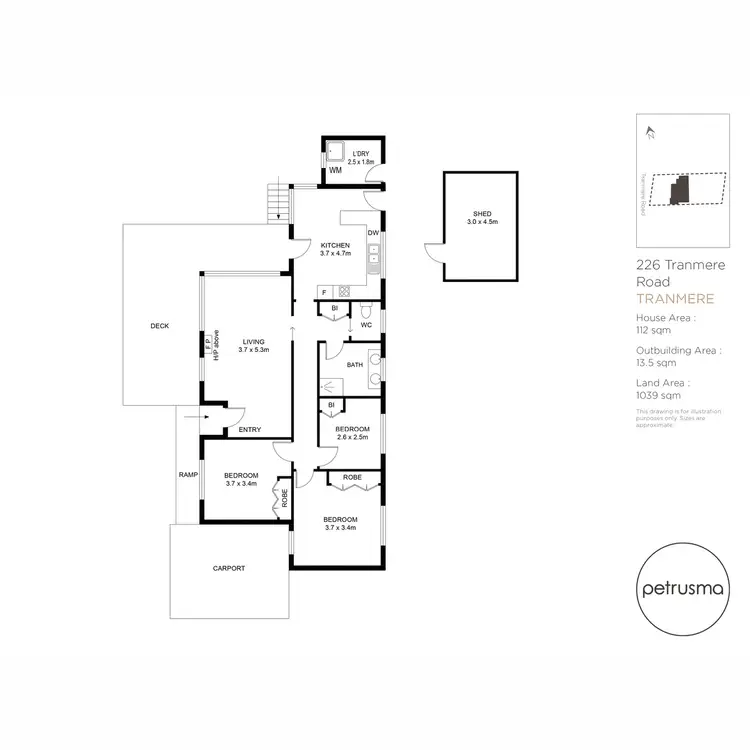 Floorplan of Homely house listing, 226 Tranmere Road, Tranmere TAS 7018