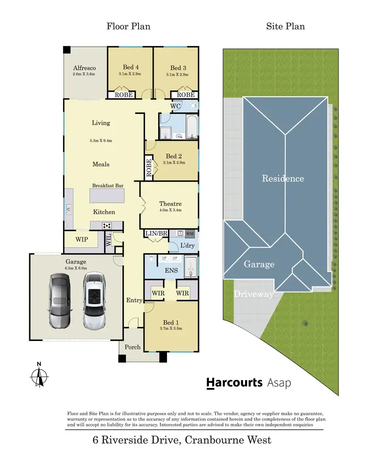 Floorplan of Homely house listing, 6 Riverside Drive, Cranbourne West VIC 3977