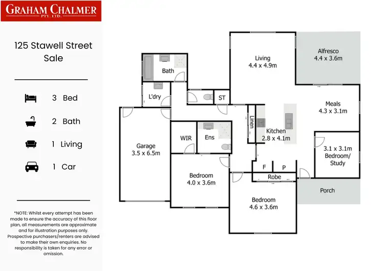 Floorplan of Homely house listing, 125 Stawell Street, Sale VIC 3850