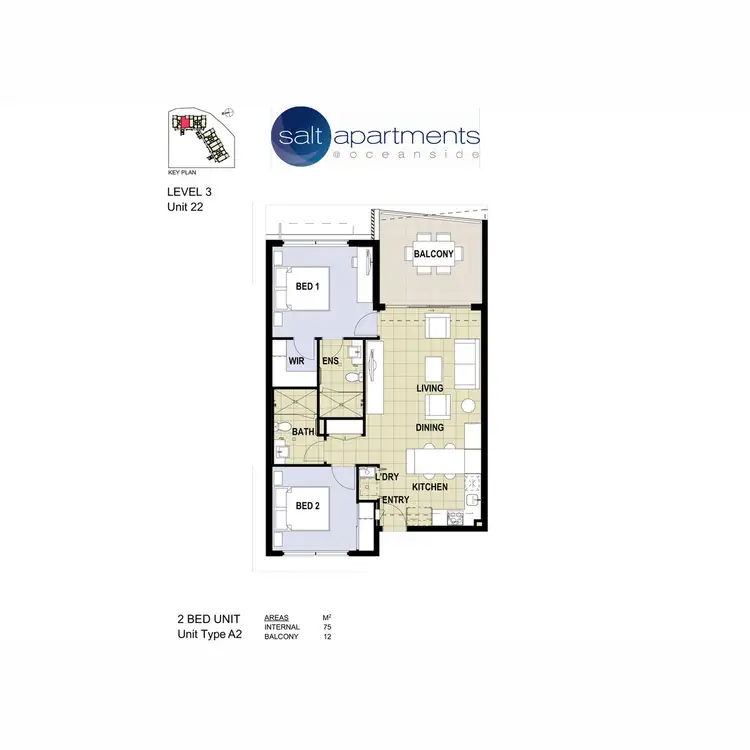 Floorplan of Homely apartment listing, 22/12 Bright Place, Birtinya QLD 4575