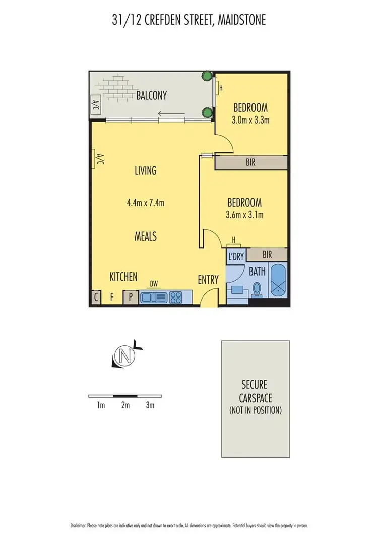 Floorplan of Homely apartment listing, 31/12 Crefden Street, Maidstone VIC 3012