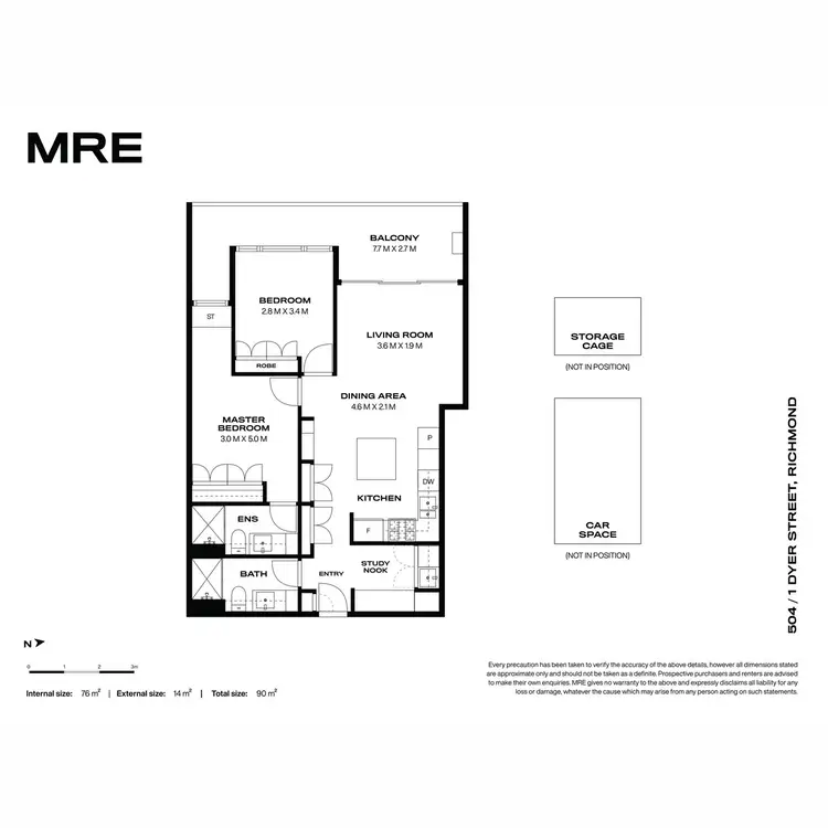 Floorplan of Homely apartment listing, 504/1 Dyer Street, Richmond VIC 3121