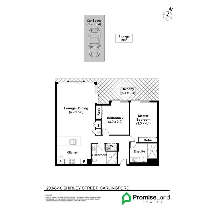 Floorplan of Homely apartment listing, 203/8-10 Shirley Street, Carlingford NSW 2118