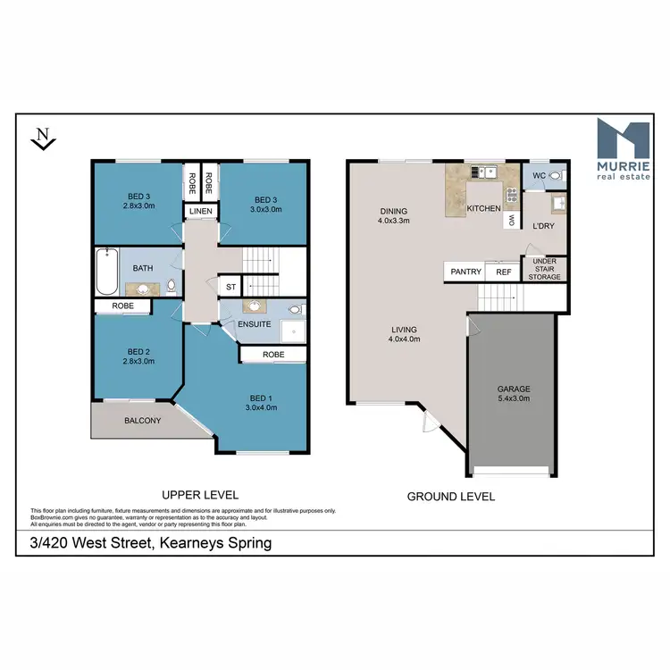 Floorplan of Homely townhouse listing, 3/420 West Street, Kearneys Spring QLD 4350