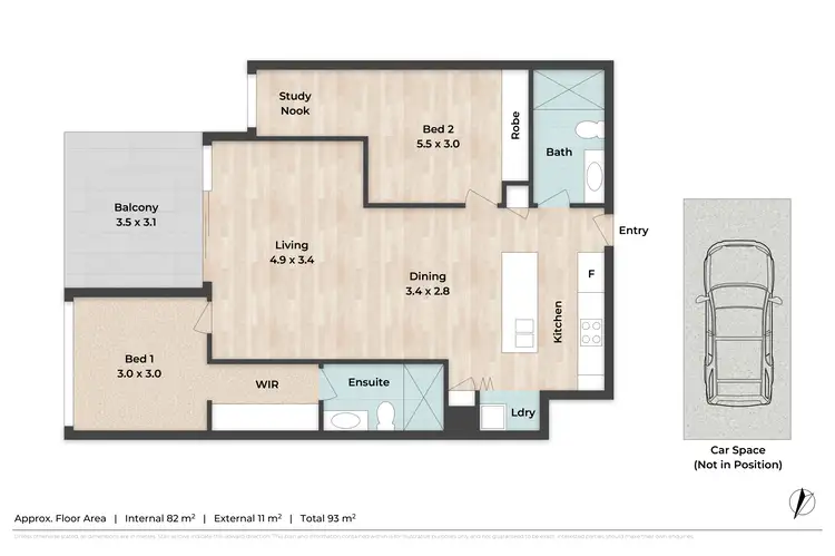 Floorplan of Homely unit listing, 1002/61 Brookes Street, Bowen Hills QLD 4006