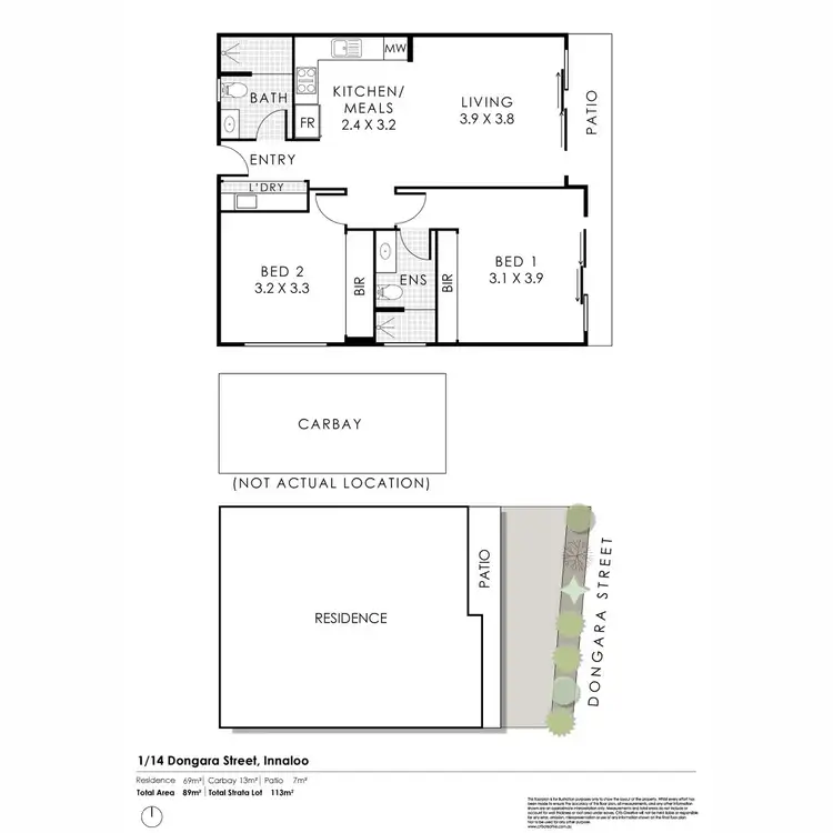 Floorplan of Homely apartment listing, 1/14 Dongara Street, Innaloo WA 6018
