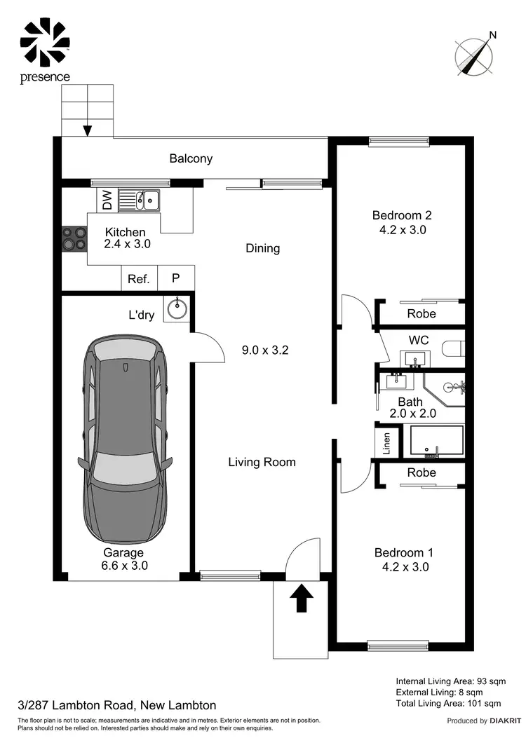 Floorplan of Homely unit listing, 3/287 Lambton Road, New Lambton NSW 2305