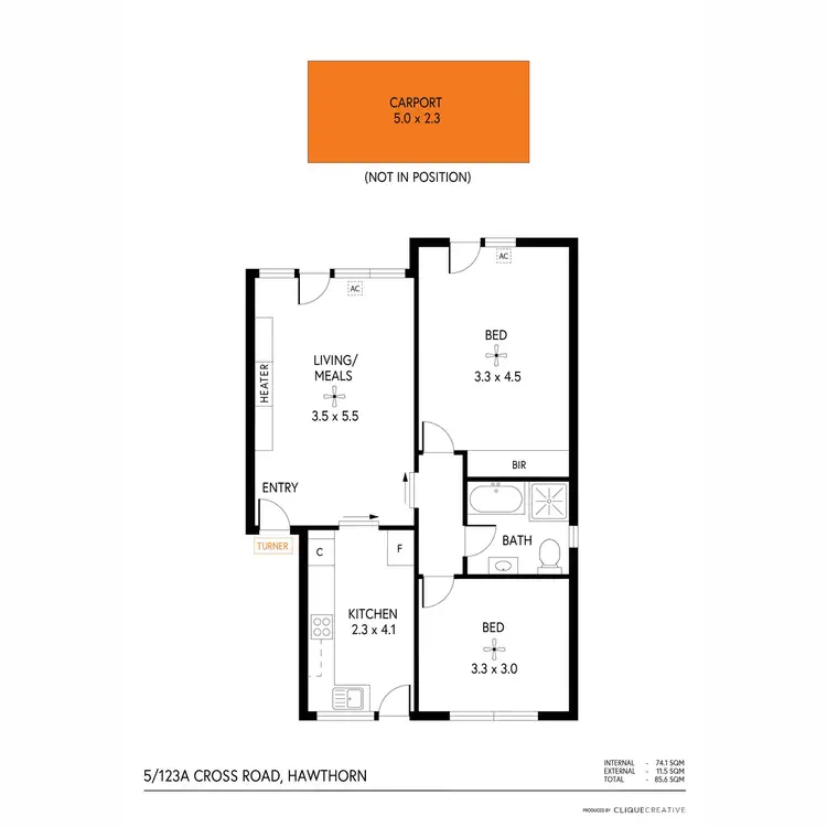 Floorplan of Homely unit listing, 5/123a Cross Road, Hawthorn SA 5062