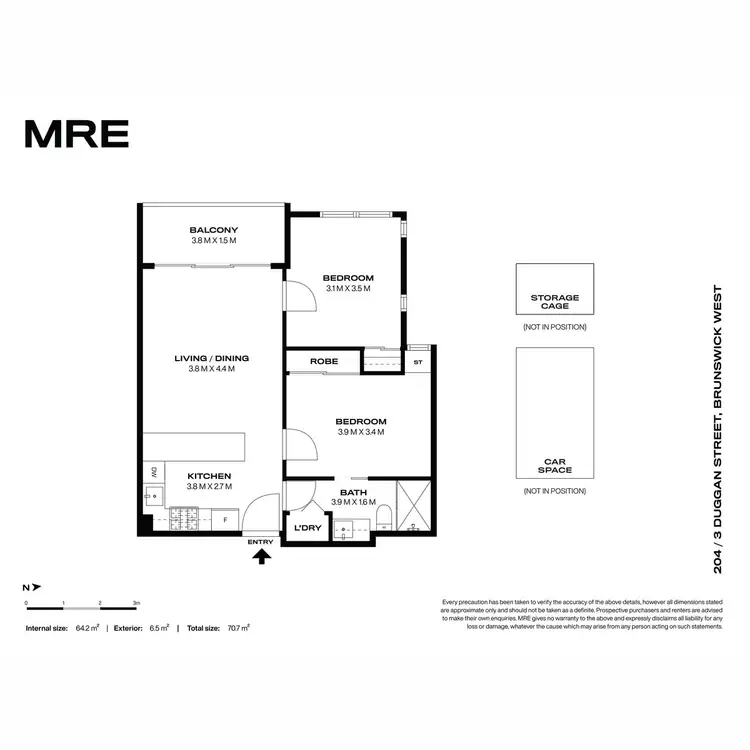 Floorplan of Homely apartment listing, 204/3 Duggan Street, Brunswick West VIC 3055