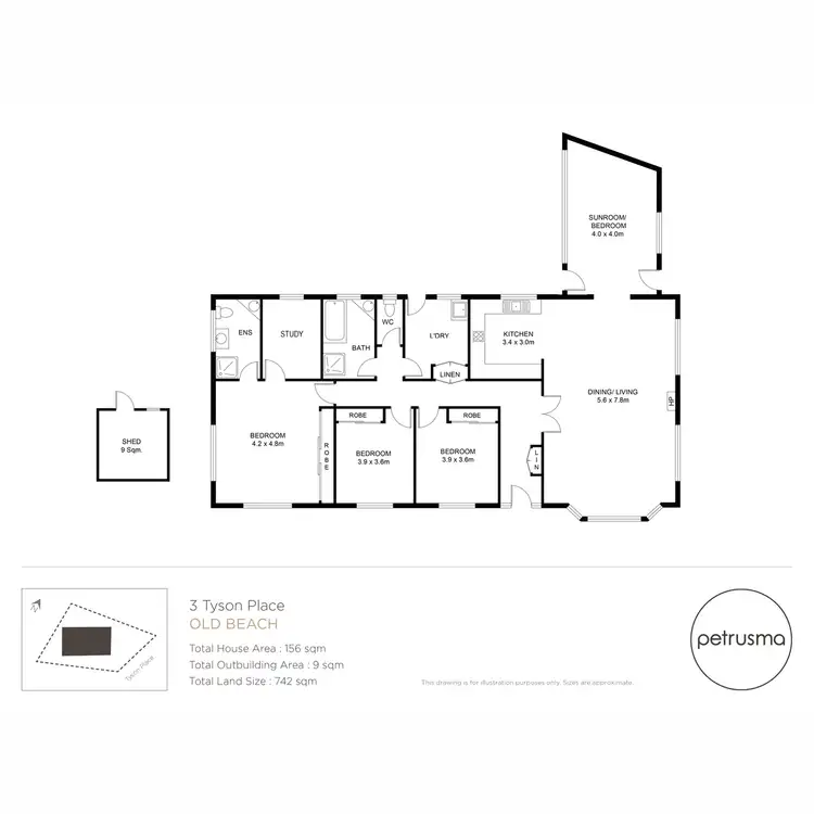 Floorplan of Homely house listing, 3 Tyson Place, Old Beach TAS 7017