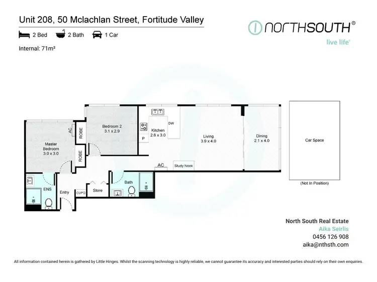 Floorplan of Homely apartment listing, 208/50 McLachlan Street, Fortitude Valley QLD 4006