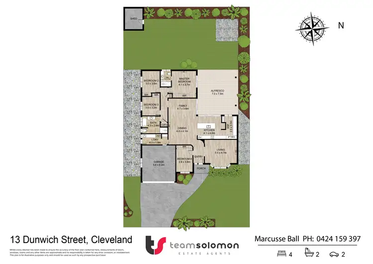 Floorplan of Homely house listing, 13 Dunwich Street, Cleveland QLD 4163
