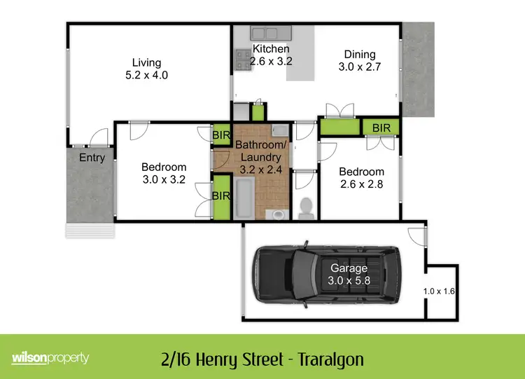 Floorplan of Homely unit listing, 2/16 Henry Street, Traralgon VIC 3844