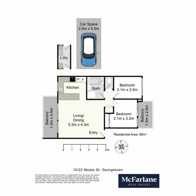 Floorplan of Homely unit listing, 10/22 Moate Street, Georgetown NSW 2298
