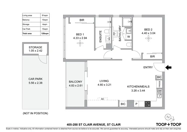 Floorplan of Homely apartment listing, 405/288 St Clair Avenue, St Clair SA 5011