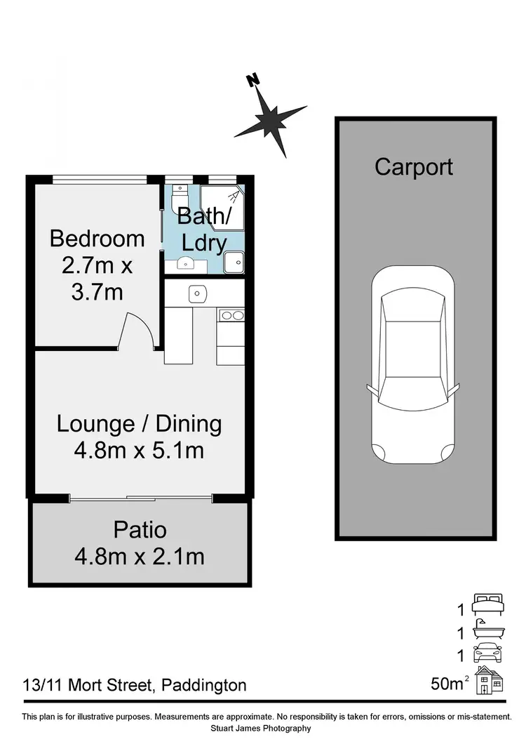 Floorplan of Homely unit listing, 13/11 Mort Street, Paddington QLD 4064