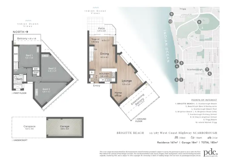 Floorplan of Homely apartment listing, 12/287 West Coast Highway, Scarborough WA 6019