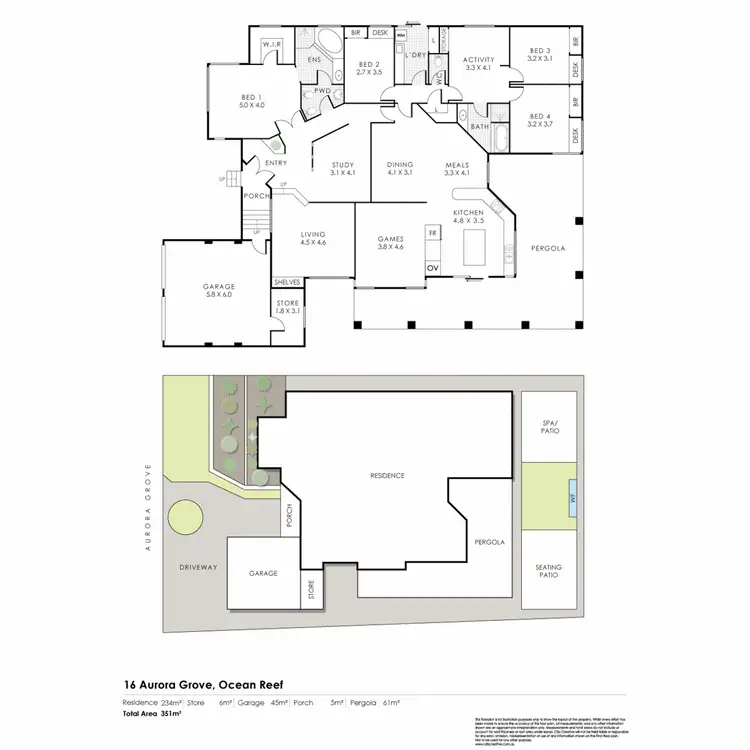 Floorplan of Homely house listing, 16 Aurora Grove, Ocean Reef WA 6027