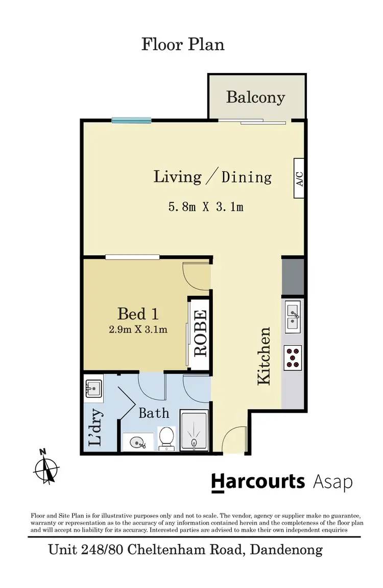 Floorplan of Homely apartment listing, 248/80 Cheltenham Road, Dandenong VIC 3175
