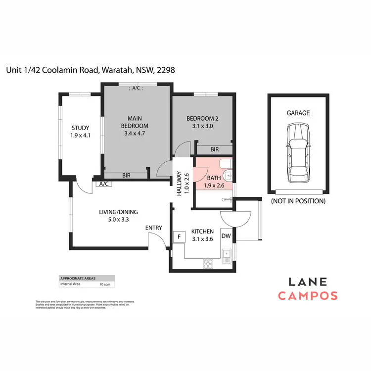 Floorplan of Homely unit listing, 1/42 Coolamin Road, Waratah NSW 2298