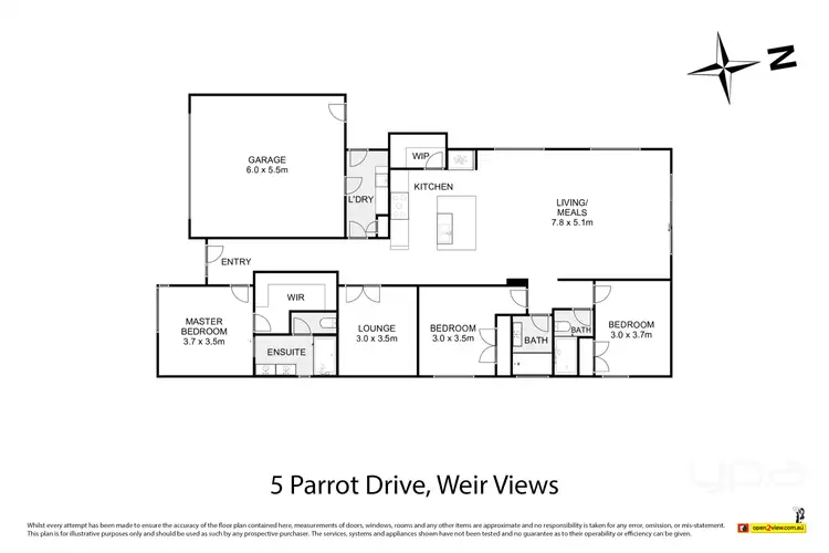 Floorplan of Homely house listing, 5 Parrot Drive, Weir Views VIC 3338