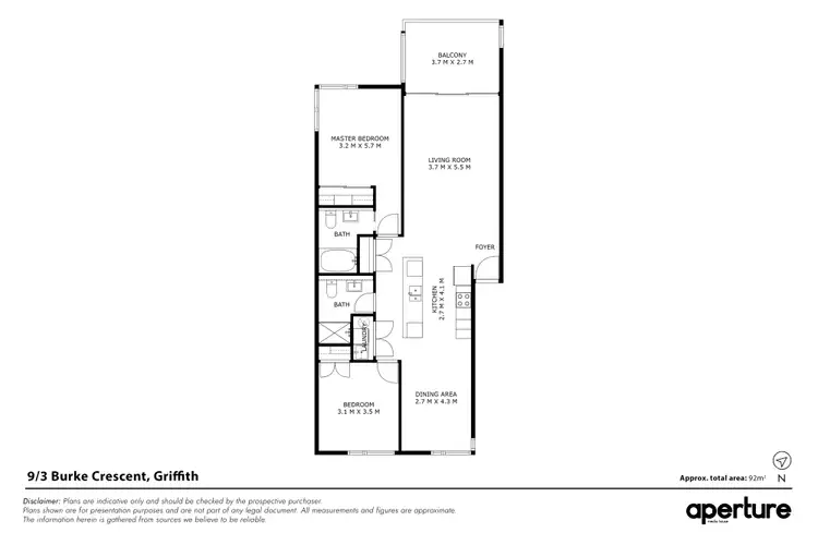 Floorplan of Homely apartment listing, 9/3 Burke Crescent, Griffith ACT 2603