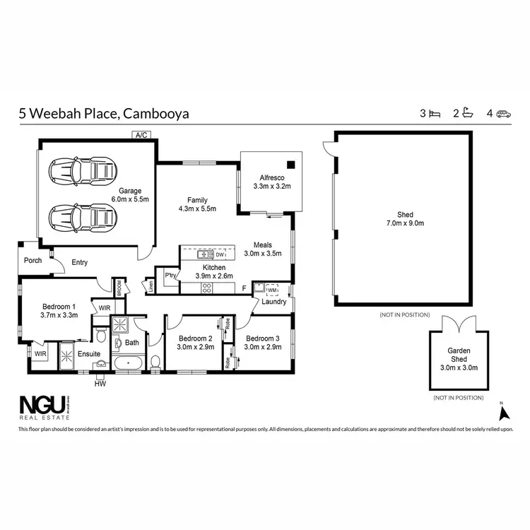 Floorplan of Homely house listing, 5 Weebah Place, Cambooya QLD 4358