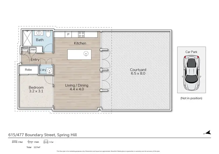 Floorplan of Homely apartment listing, 615/477 Boundary Street, Spring Hill QLD 4000