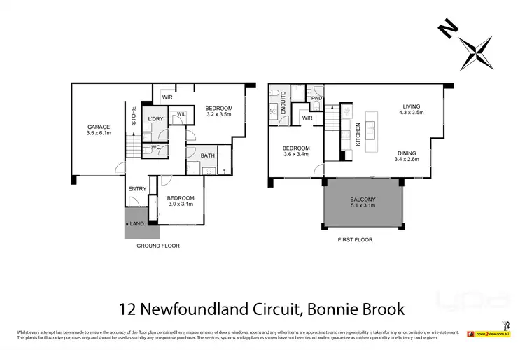 Floorplan of Homely townhouse listing, 12 Newfoundland Circuit, Bonnie Brook VIC 3335
