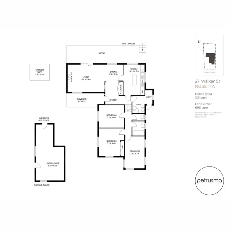 Floorplan of Homely house listing, 27 Walker Street, Rosetta TAS 7010