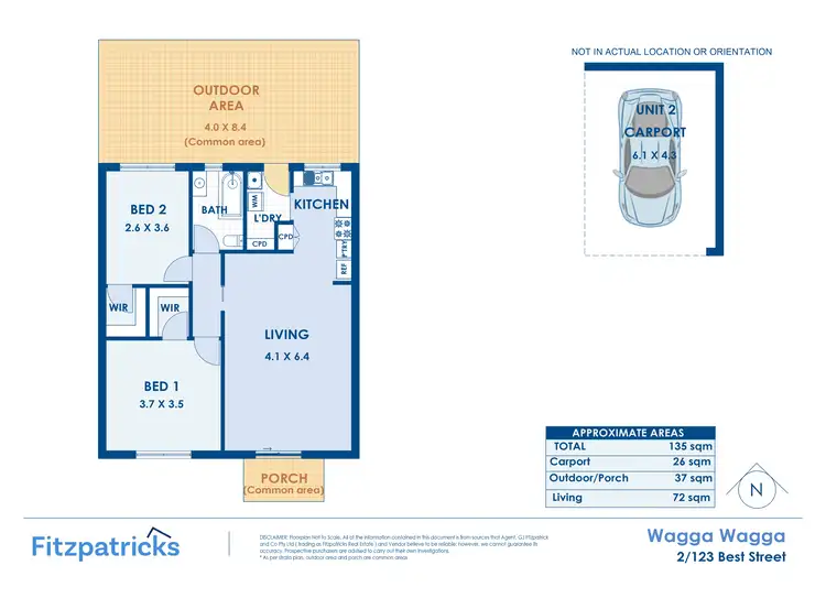 Floorplan of Homely unit listing, 2/123 Best Street, Wagga Wagga NSW 2650