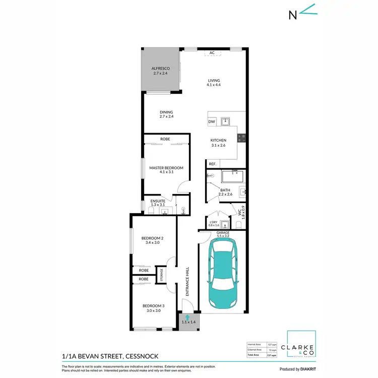Floorplan of Homely unit listing, 1/1a Bevan Street, Cessnock NSW 2325