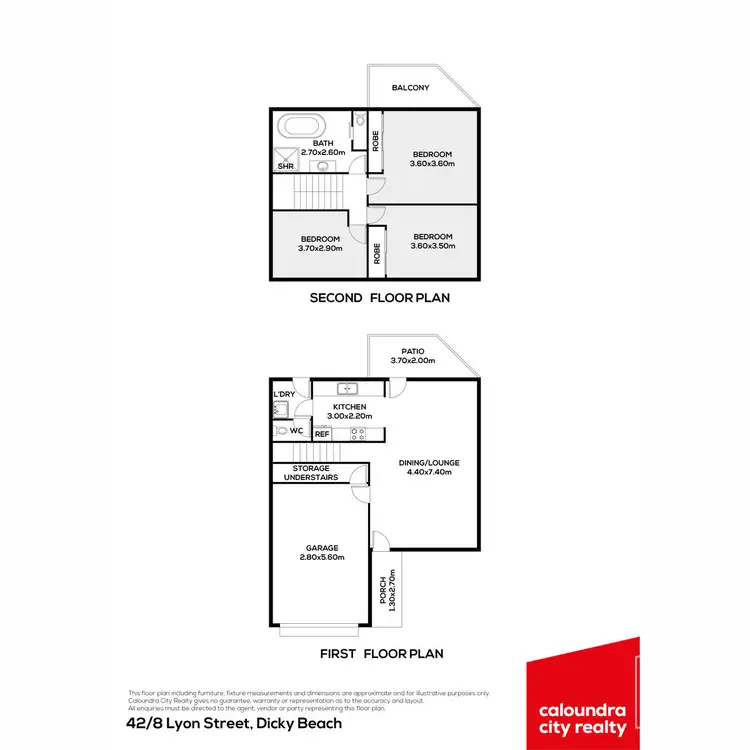 Floorplan of Homely townhouse listing, 42/8 Lyon Street, Dicky Beach QLD 4551