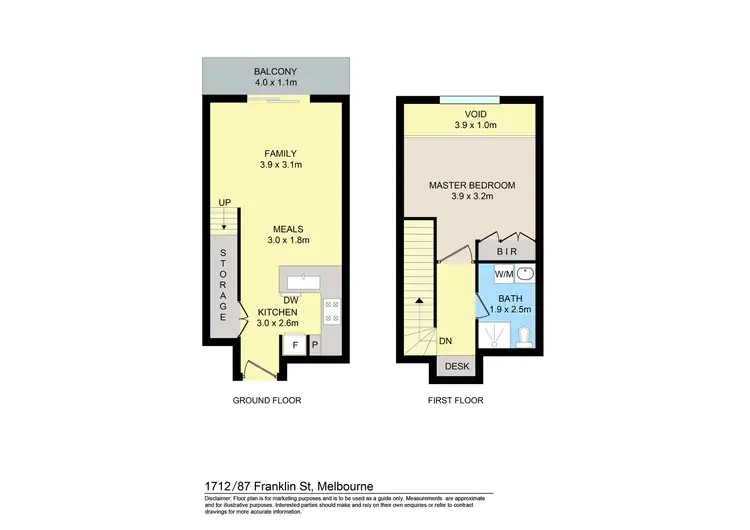 Floorplan of Homely apartment listing, 1712/87 Franklin Street, Melbourne VIC 3000