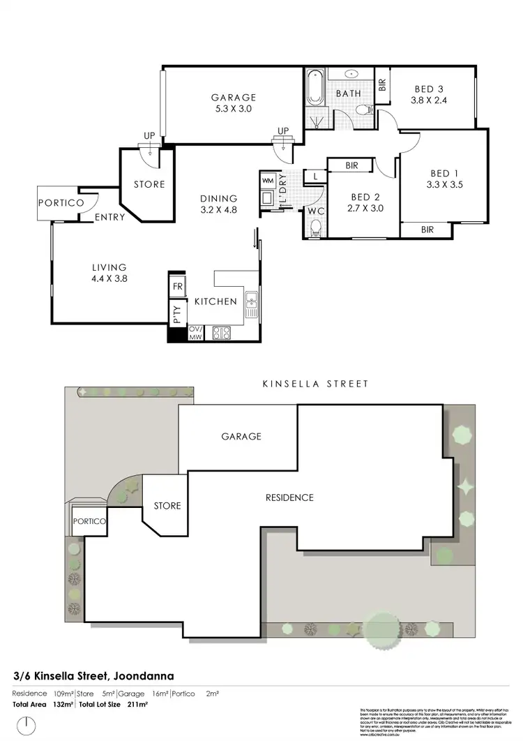 Floorplan of Homely villa listing, 3/6 Kinsella Street, Joondanna WA 6060