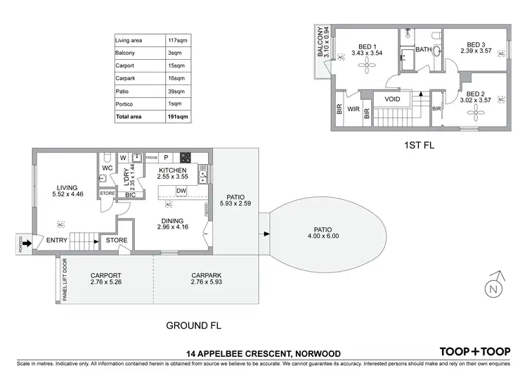 Floorplan of Homely townhouse listing, 14 Appelbee Crescent, Norwood SA 5067