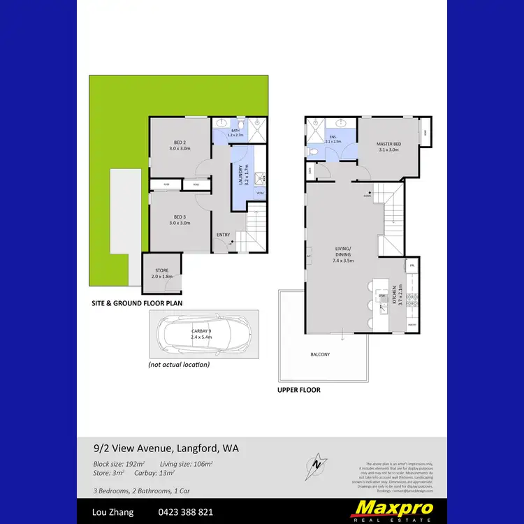Floorplan of Homely townhouse listing, 9/2 View Avenue, Langford WA 6147