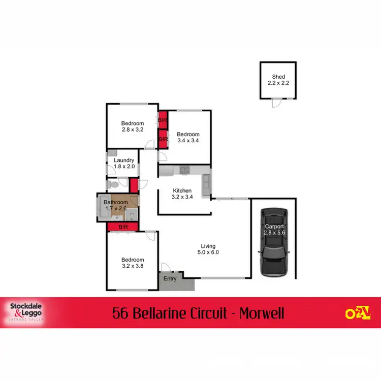 Floorplan of Homely house listing, 56 Bellarine Circuit, Morwell VIC 3840