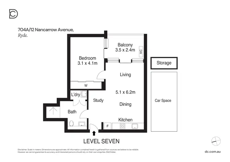 Floorplan of Homely apartment listing, 704A/12 Nancarrow Avenue, Ryde NSW 2112