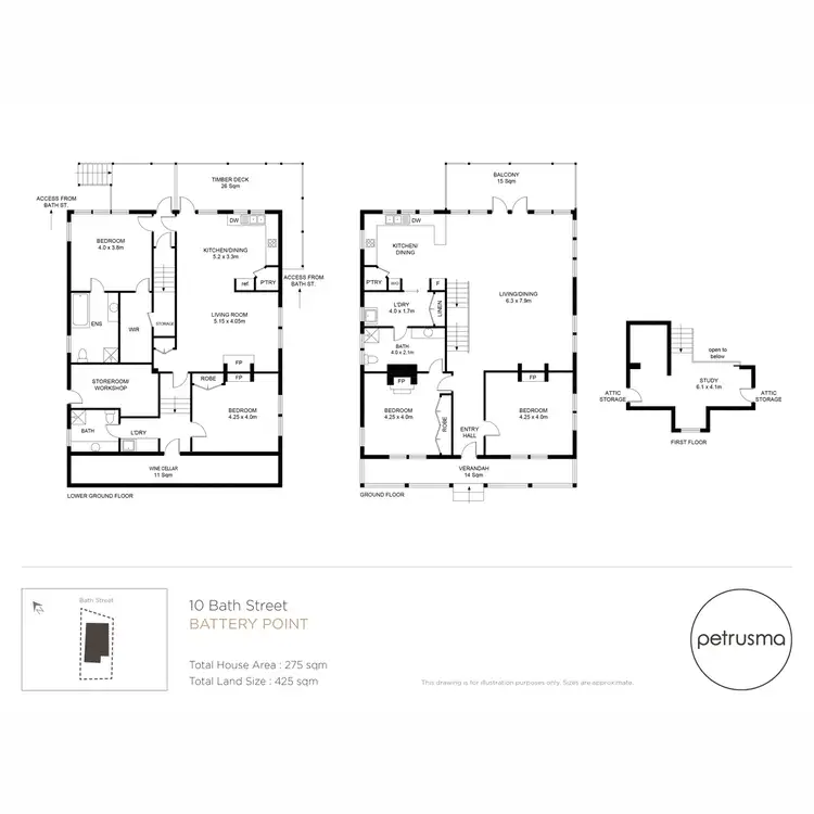 Floorplan of Homely house listing, 10 Bath Street, Battery Point TAS 7004