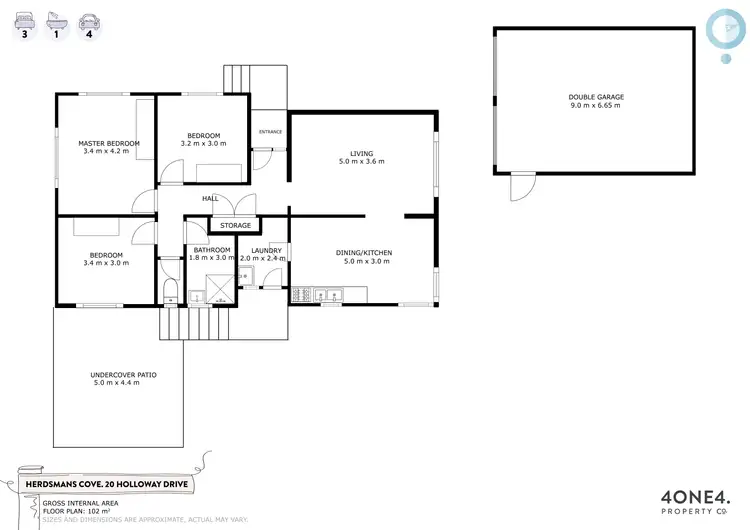 Floorplan of Homely house listing, 20 Holloway Drive, Herdsmans Cove TAS 7030