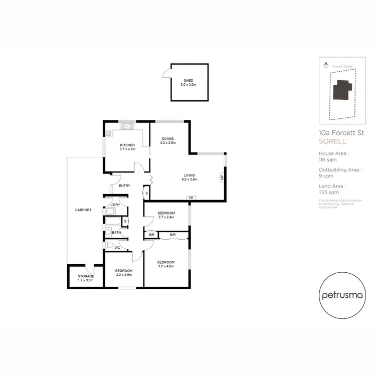 Floorplan of Homely house listing, 10A Forcett Street, Sorell TAS 7172