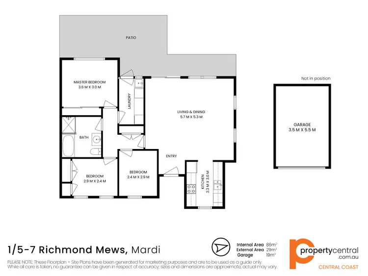 Floorplan of Homely villa listing, 1/5-7 Richmond Mews, Mardi NSW 2259