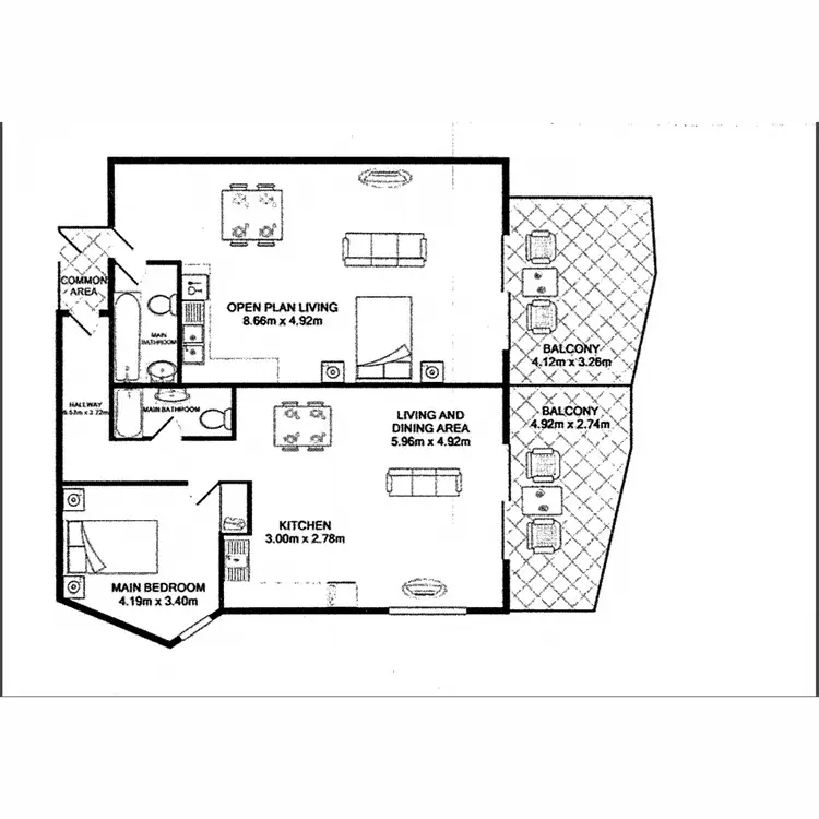 Floorplan of Homely unit listing, 422A&B/61b Dowling Street, Nelson Bay NSW 2315