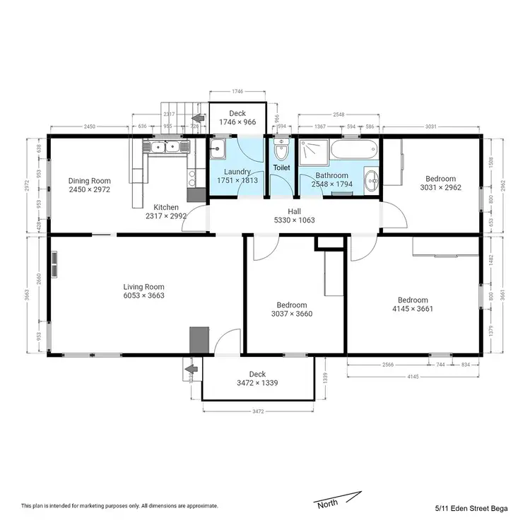 Floorplan of Homely townhouse listing, 5/11 Eden Street, Bega NSW 2550