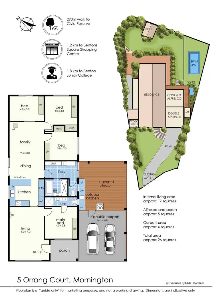 Floorplan of Homely house listing, 5 Orrong Court, Mornington VIC 3931