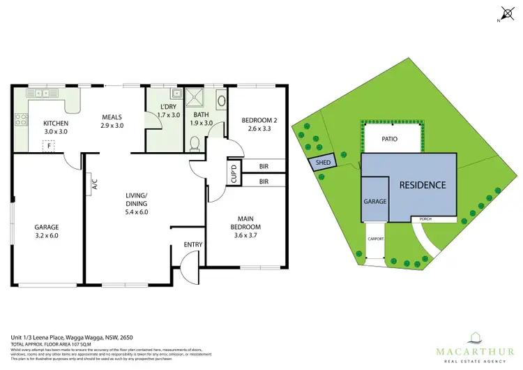 Floorplan of Homely villa listing, 1/3 Leena Place, Wagga Wagga NSW 2650