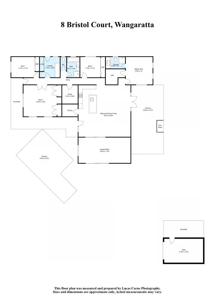 Floorplan of Homely house listing, 8 Bristol Court, Wangaratta VIC 3677
