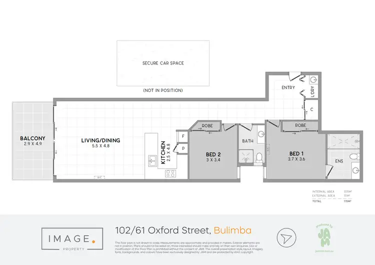 Floorplan of Homely unit listing, 102/61 Oxford Street, Bulimba QLD 4171