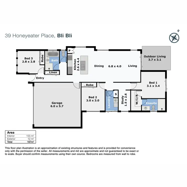 Floorplan of Homely house listing, 39 Honeyeater Place, Bli Bli QLD 4560